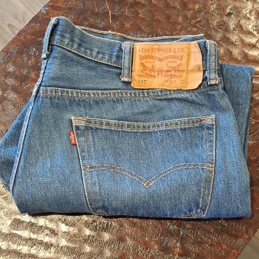 Levi's Classic Blue Denim Straight Jeans